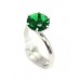 Women's Ring 925 Sterling Silver synthetic green hydro Stone B 831